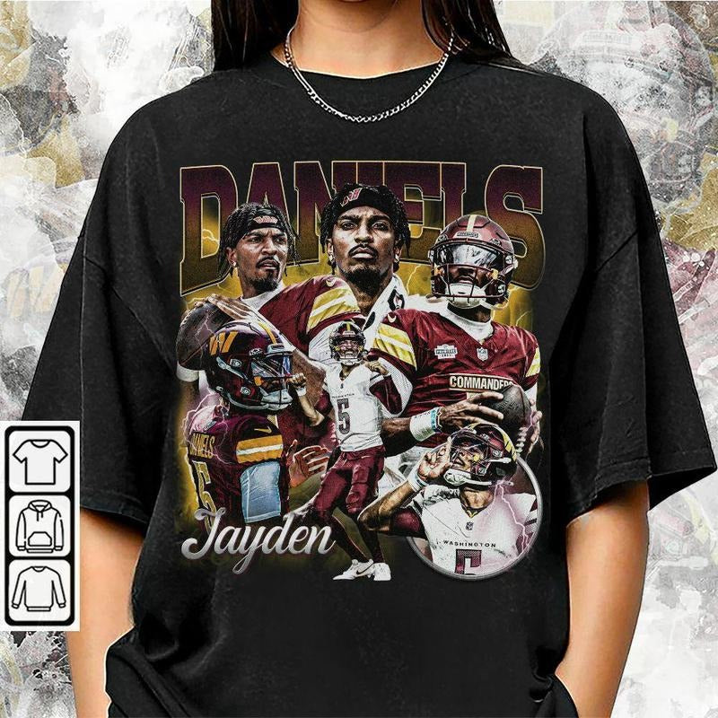 Jayden Daniels Shirt, Football American Graphic Vintage, Football 90s Gift Fan Unisex Shirt, Gift For Men and Women 27OP3