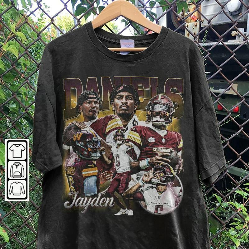 Jayden Daniels Shirt, Football American Graphic Vintage, Football 90s Gift Fan Unisex Shirt, Gift For Men and Women 27OP3