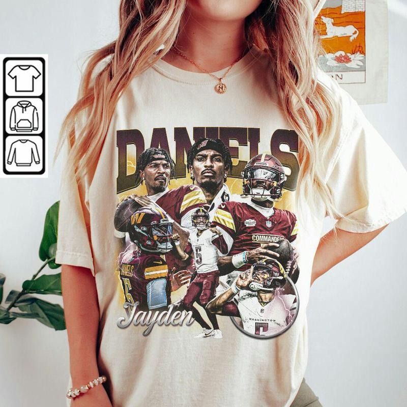 Jayden Daniels Shirt, Football American Graphic Vintage, Football 90s Gift Fan Unisex Shirt, Gift For Men and Women 27OP3
