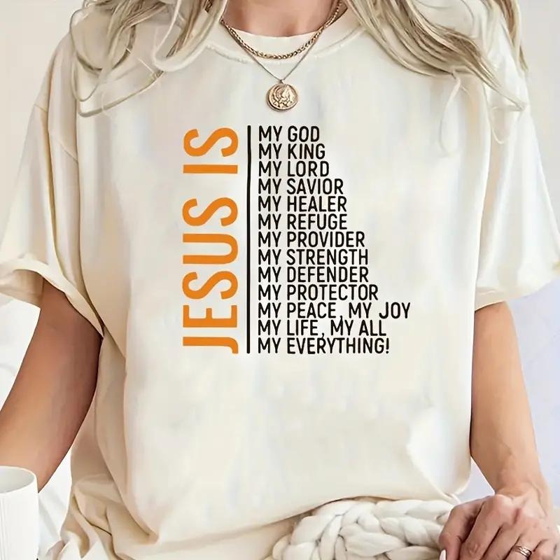 Jesus-Inspired Cartoon Shirt, Christian, Jesus, Cotton, Crewneck, Graphic Tee