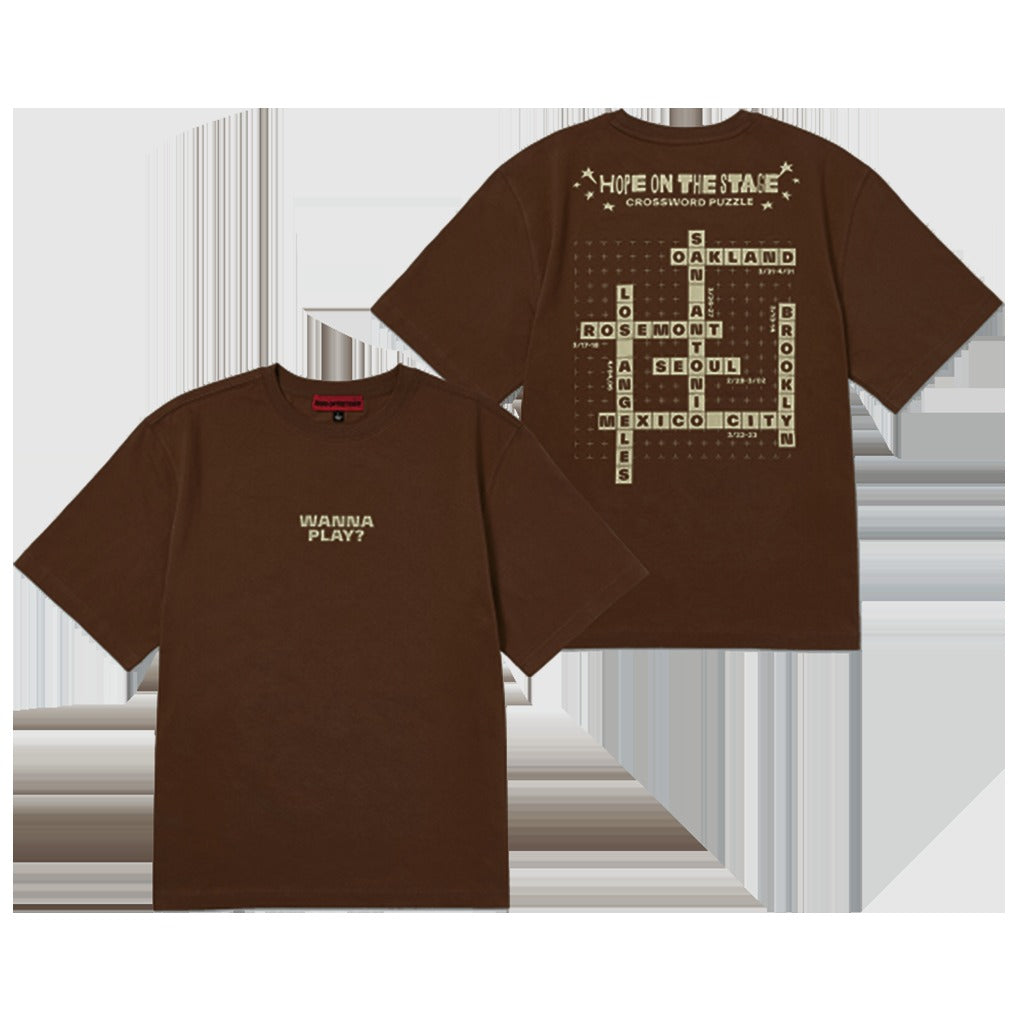 Jhope Merch Tour T-Shirt Crossword Puzzle Hope On The Stage Merch Gifts For Music Fan