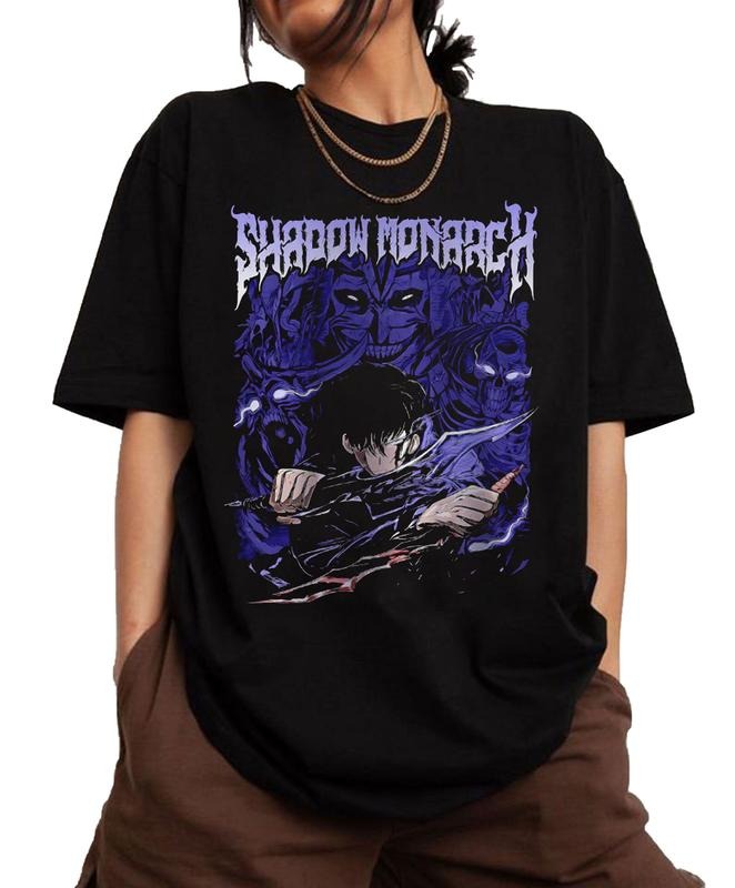 Jin Woo T-Shirt - Solo Leveling Shirt - Anime Tee - Unisex Heavy Cotton Tee, Cotton Menswear, Special T-shirt, Japanese Anime Tees, Anime Lovers Shirt, Crewneck Shirt, Unisex Shirt.