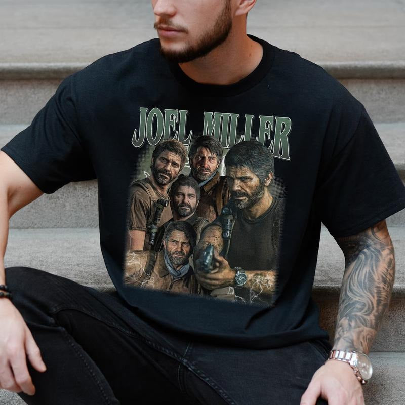 Joel Miller The Last Of Us Vintage T-Shirt, TLOU Retro Style Shirt, Joel Miller Gift For Movies Lovers, Characters in Game Sweatshirt, Hoodie style 001