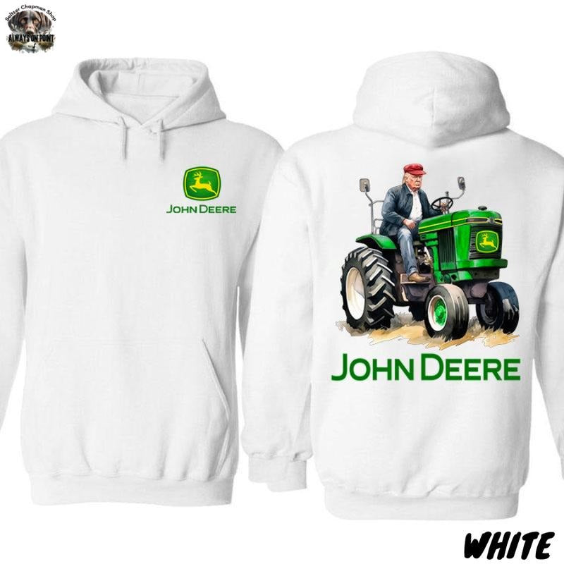 John Deere Hoodie - Iconic Tractor 2-Sided Design - Unisex Pullover for Farming Enthusiasts - For Men and Women - Team BDK