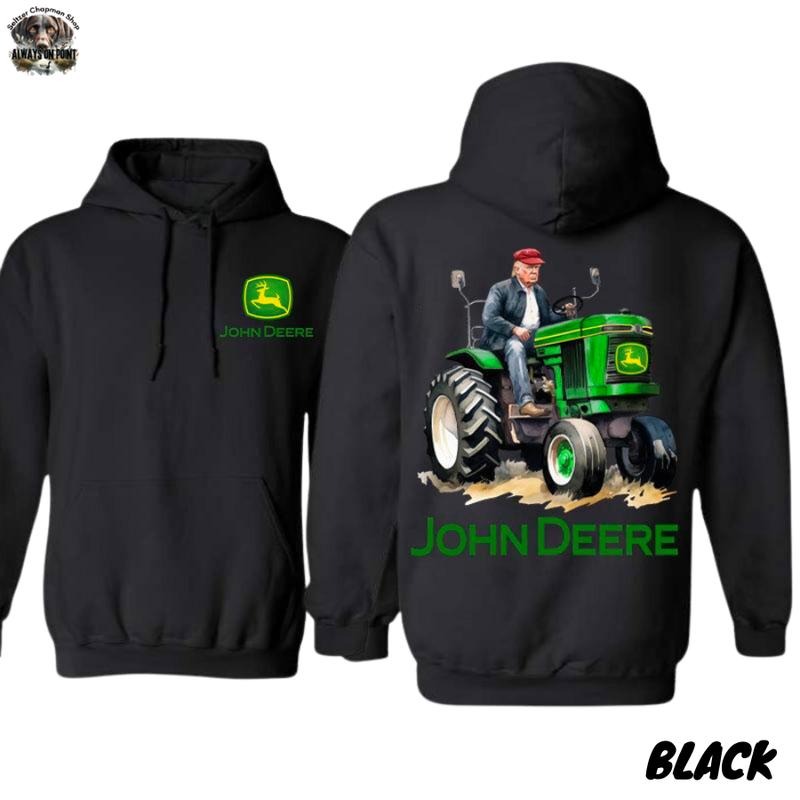 John Deere Hoodie - Iconic Tractor 2-Sided Design - Unisex Pullover for Farming Enthusiasts - For Men and Women - Team BDK