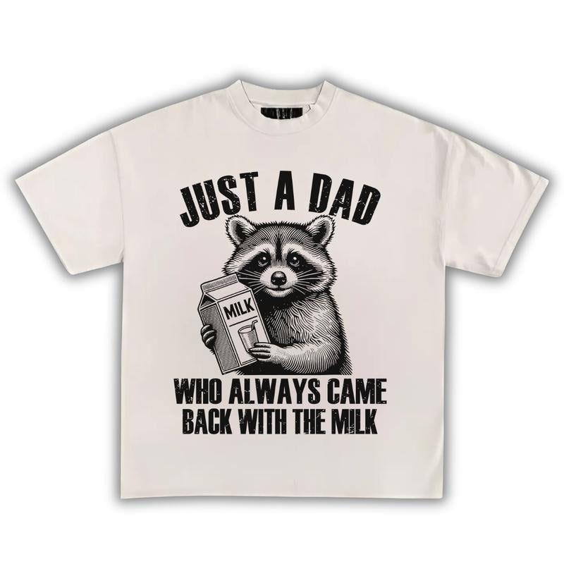 Just A Dad T-Shirt, Just A Dad Who Always Came Back With The Milk T-Shirt, Funny Dad t-shirt, Fathers Day Retro Tee, Gift For Dad, Classic Cotton, Menswear, Vintage Cute Humor Shirt
