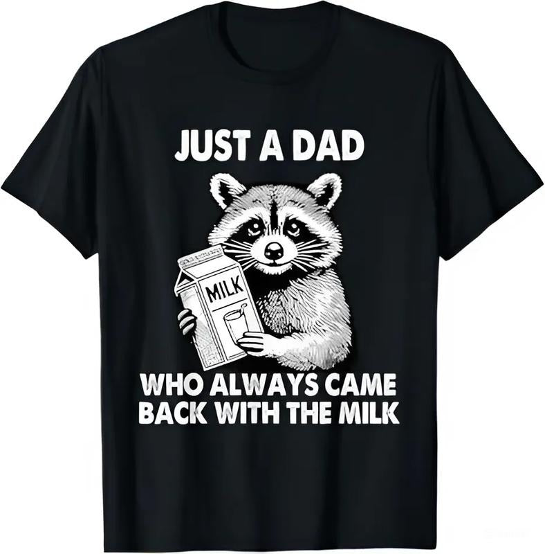 Just A Dad T-Shirt, Just A Dad Who Always Came Back With The Milk T-Shirt, Funny Dad t-shirt, Fathers Day Retro Tee, Gift For Dad, Classic Cotton, Menswear, Vintage Cute Humor Shirt