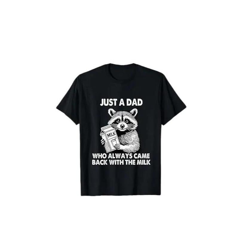 Just A Dad T-Shirt, Just A Dad Who Always Came Back With The Milk T-Shirt, Funny Dad t-shirt, Fathers Day Retro Tee, Gift For Dad, Classic Cotton, Menswear, Vintage Cute Humor Shirt