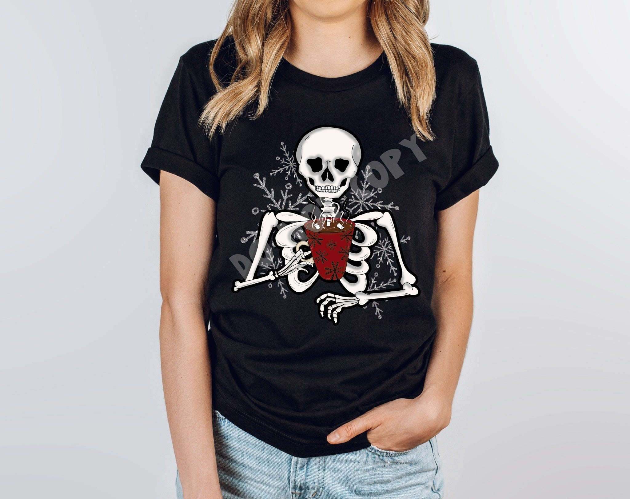 CREEPMAS-HOT COCOA SKELLY UNISEX TEE ADULTS/KIDS