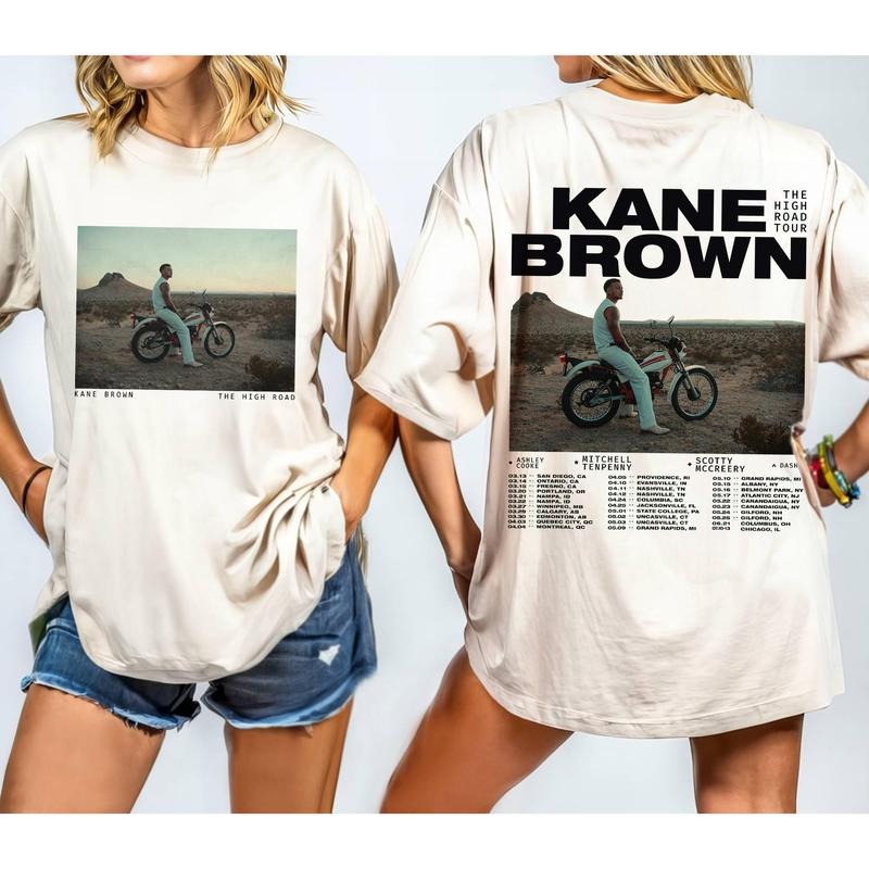 Kane Brown Shirt The High Road Tour 2025 T-shirt Kane Brown Concert 2025 Sweatshirt Country Music Hoodie Kane Brown Merch Gift for Fans Men Women M2