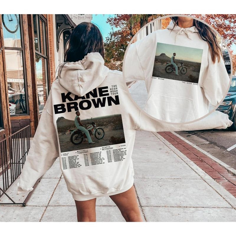 Kane Brown Shirt The High Road Tour 2025 T-shirt Kane Brown Concert 2025 Sweatshirt Country Music Hoodie Kane Brown Merch Gift for Fans Men Women M2