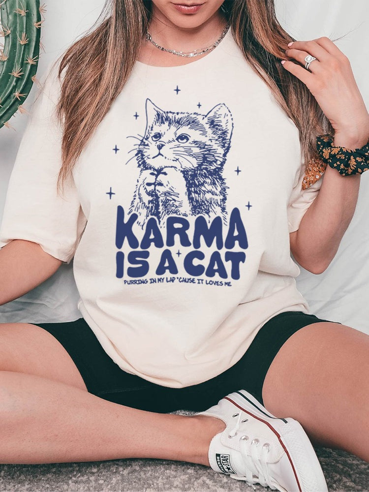 Karma Is A Cat Graphic Tee
