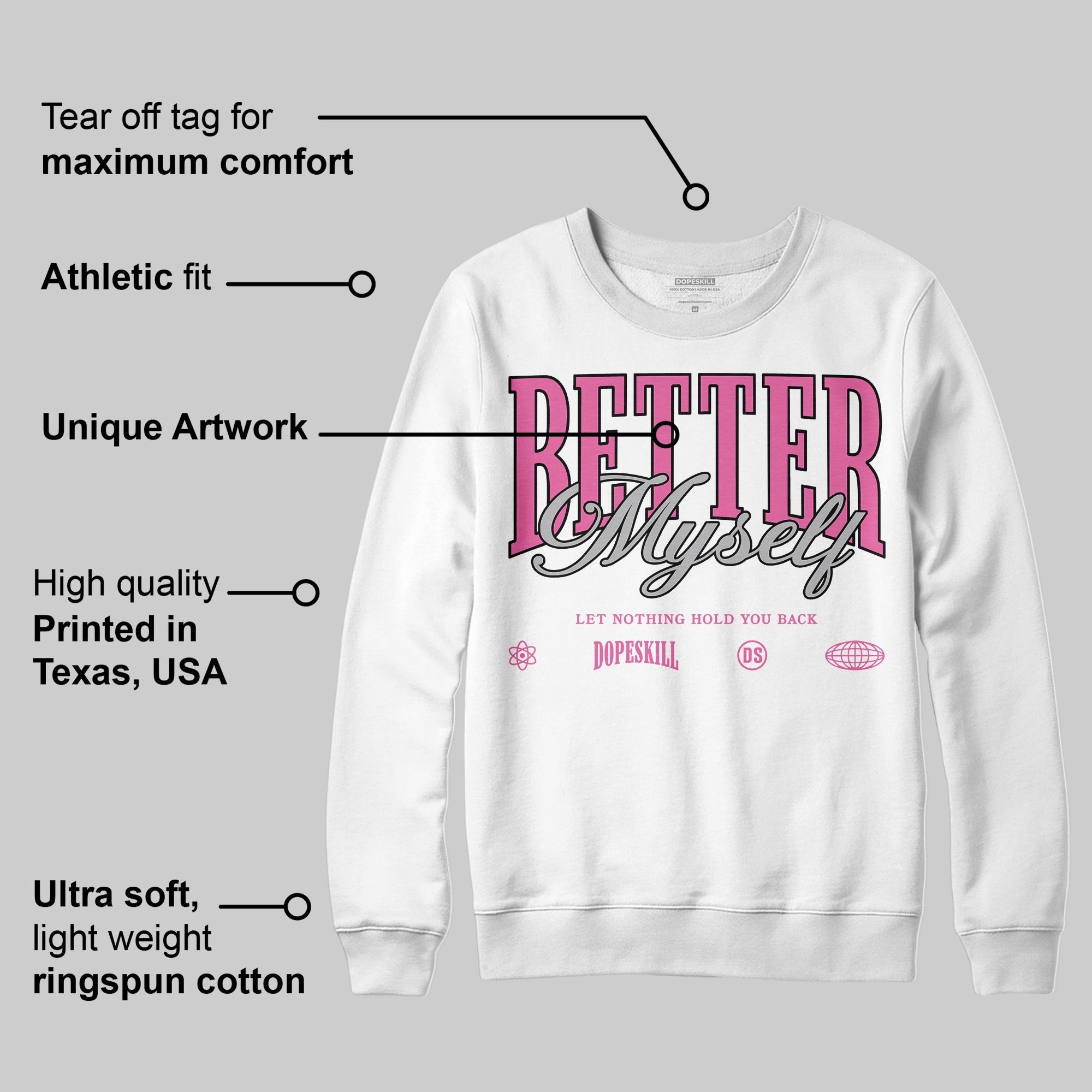 Kayano 14 Cream Sweet Pink DopeSkill Sweatshirt Better Myself Graphic