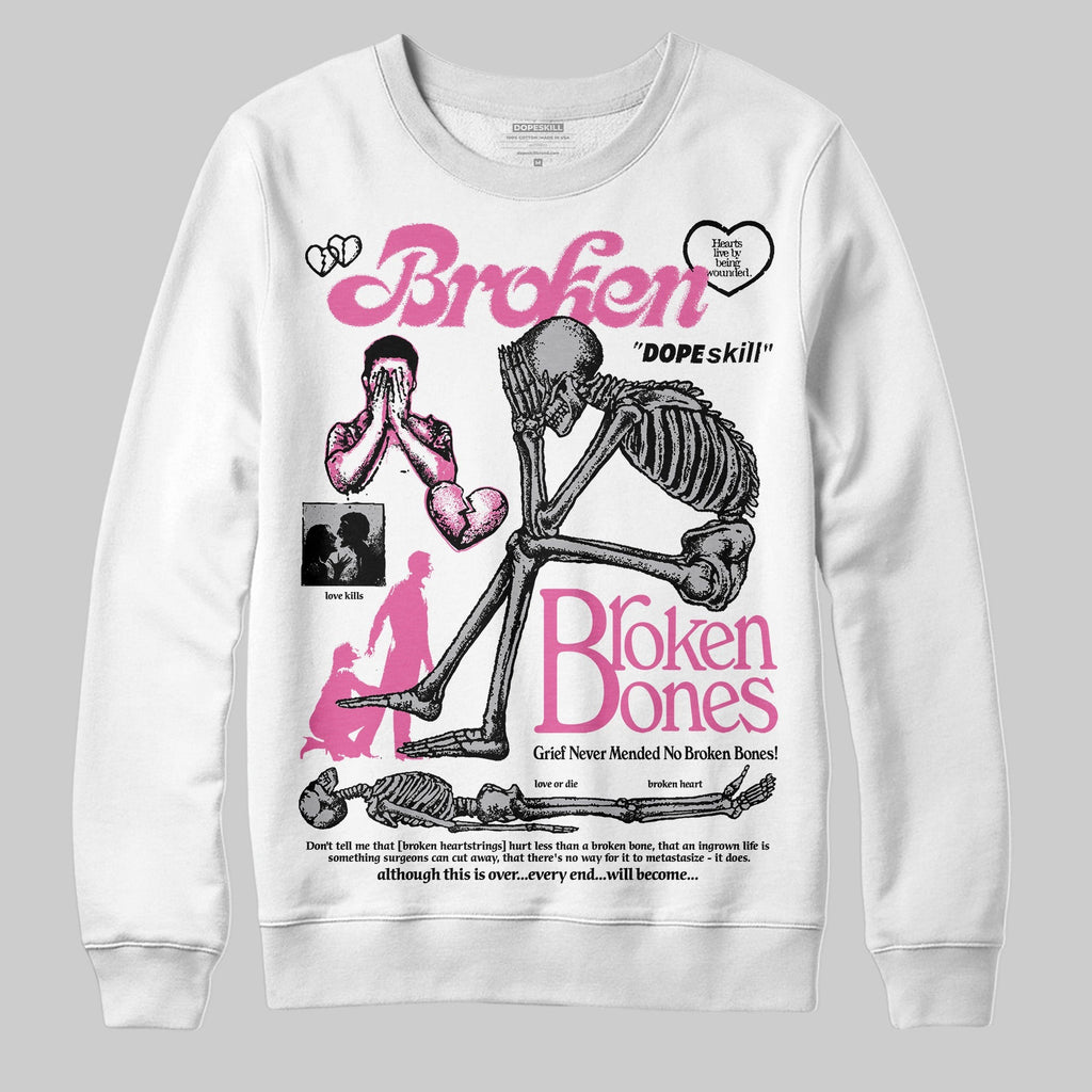 Kayano 14 Cream Sweet Pink DopeSkill Sweatshirt Broken Bones Graphic