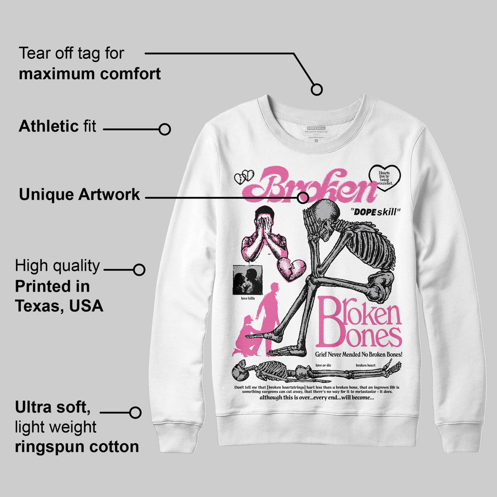Kayano 14 Cream Sweet Pink DopeSkill Sweatshirt Broken Bones Graphic