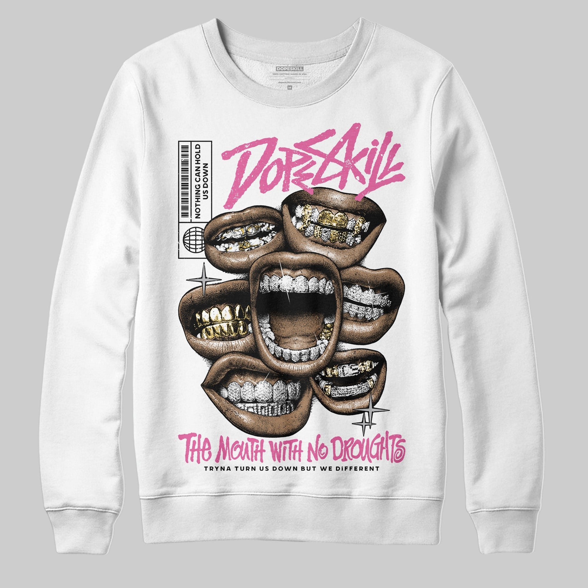 Kayano 14 Cream Sweet Pink DopeSkill Sweatshirt The Mouth With No Droughts Graphic