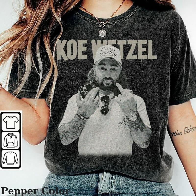 Koe Wetzel Shirt, Koe Vintage Western Music, Wetzel Concert Tour Bootleg 90s Gift Unisex Shirt, Koe Tour T-Shirt, Tour 2025 Shirt, Gift Menswear Womenswear Streetwear