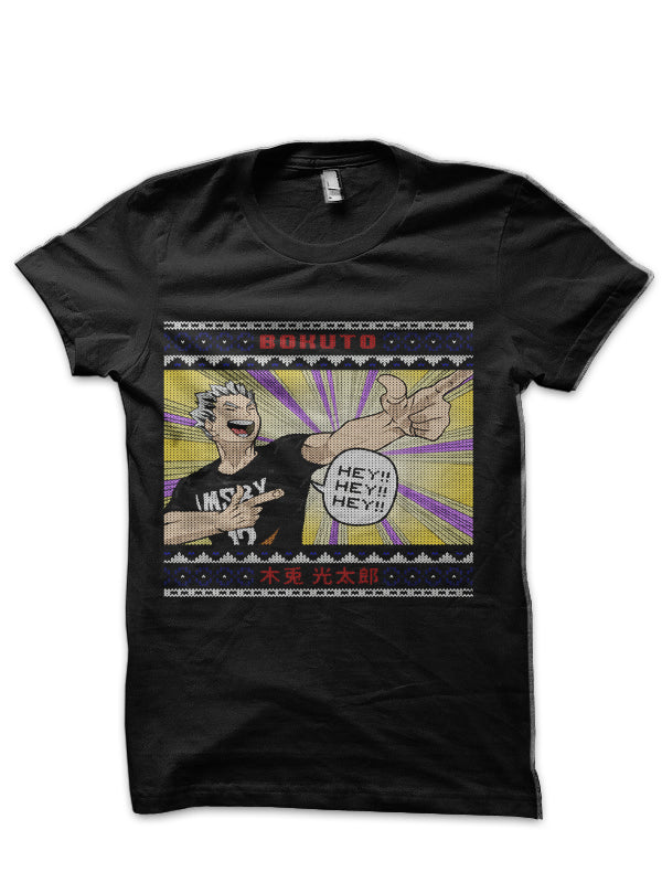 Christmas Anime â€“ Haikyuu â€“ Bokuto Kotaro â€“ Hey! Hey! Hey! â€“ Ugly Christmas Sweaters T-Shirt