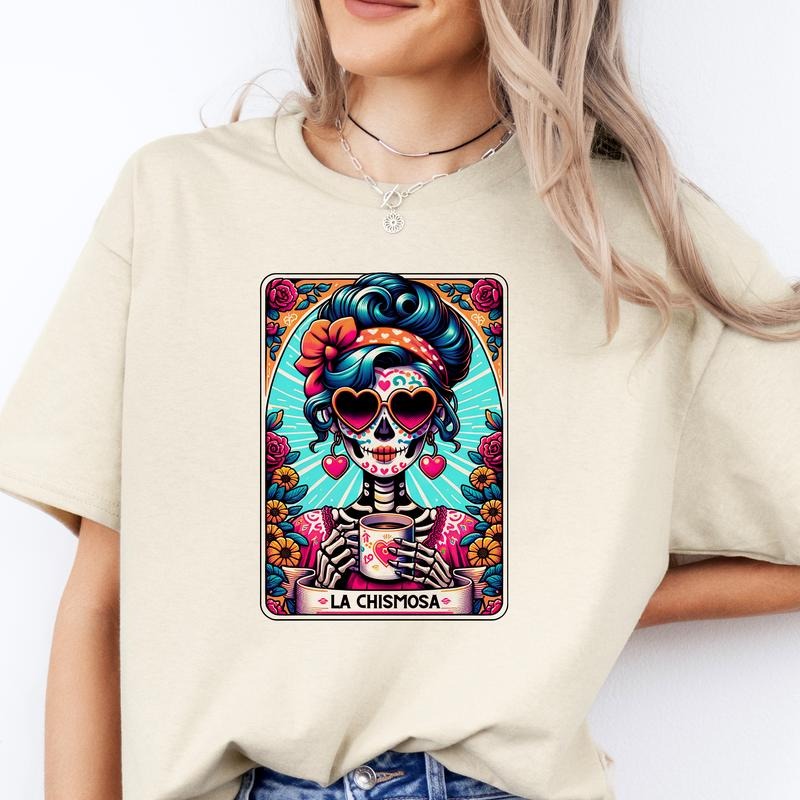 La Chismosa  T-Shirt -  Print is Sublimation, Unisex T-Shirt, Funny Tee, Funny Apparel, Gift Idea, Relaxed Fit, Casual Apparel, Cute Top, Great with Jeans, All Seasons, Fun Style, Comfortable Shirt