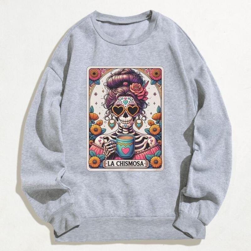 La Chismosa Tarot Card Sweatshirt, Print Unisex Crewneck T-shirt, Chismosa Hoodie, Tarot Lover Sweater, Womenswear, Menswear, Comfort Cotton Casual