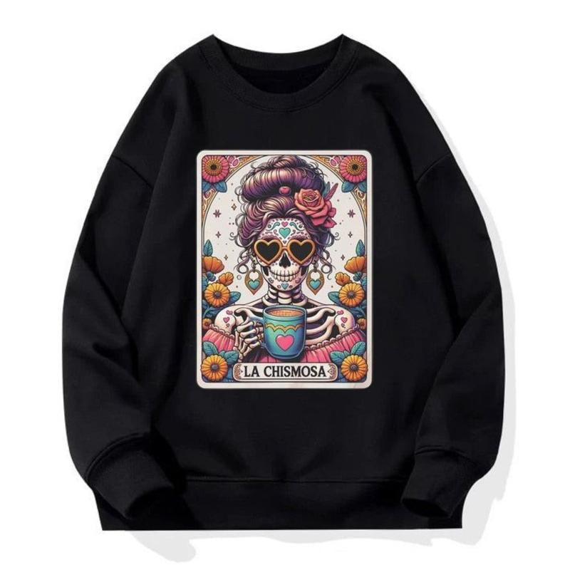 La Chismosa Tarot Card Sweatshirt, Print Unisex Crewneck T-shirt, Chismosa Hoodie, Tarot Lover Sweater, Womenswear, Menswear, Comfort Cotton Casual