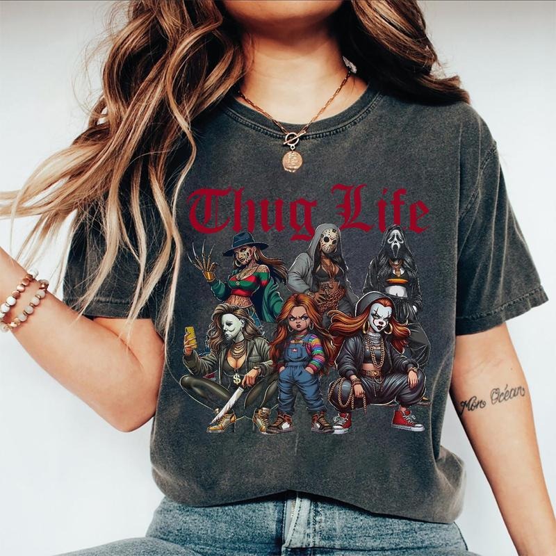 Lady Thug L1fe V2 Horror Characters Halloween Shirt, Sweatshirt, Hoodie