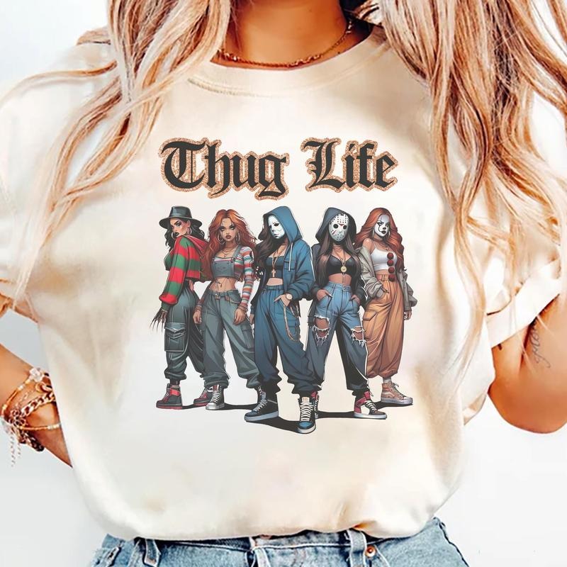 Lady Thug L1fe V4 Horror Characters Halloween Shirt, Sweatshirt, Hoodie