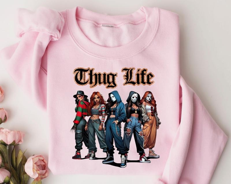 Lady Thug L1fe V4 Horror Characters Halloween Shirt, Sweatshirt, Hoodie