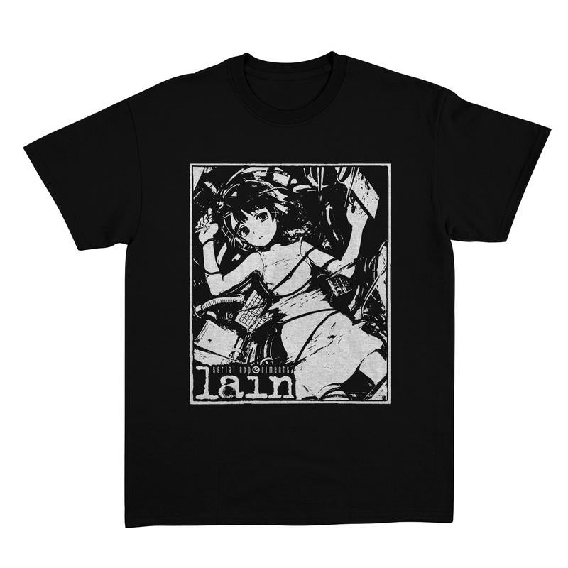 Lain Shirt, Serial Experiments Lain Vintage, Anime Shirt, Streetwear, Anime Graphic Tee, Anime Lovers Shirt Menswear Top Classic Cotton