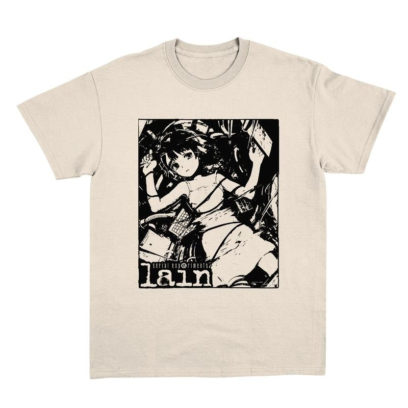 Lain Shirt, Serial Experiments Lain Vintage, Anime Shirt, Streetwear, Anime Graphic Tee, Anime Lovers Shirt Menswear Top Classic Cotton