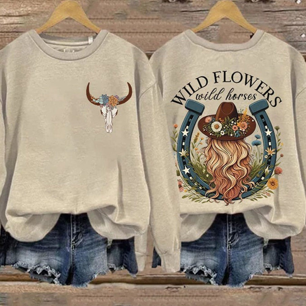 Lainey Wilson Merch Wild Flowers Wild Horses Sweatshirt Western Country Music Fan Mother's Day Gift for Mom