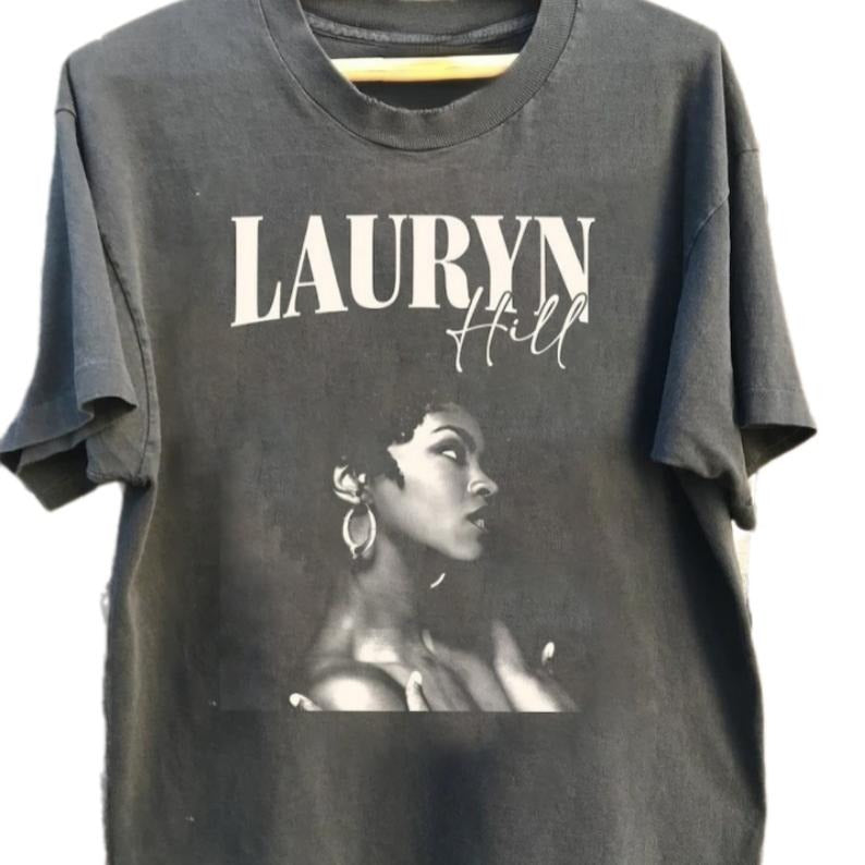 Lauryn 90s Graphic, Music Lauryn T-shirt, Singer music, Lauryn concert Shirt Top Streetwear Crewneck Classic Cotton Fabric Jersey