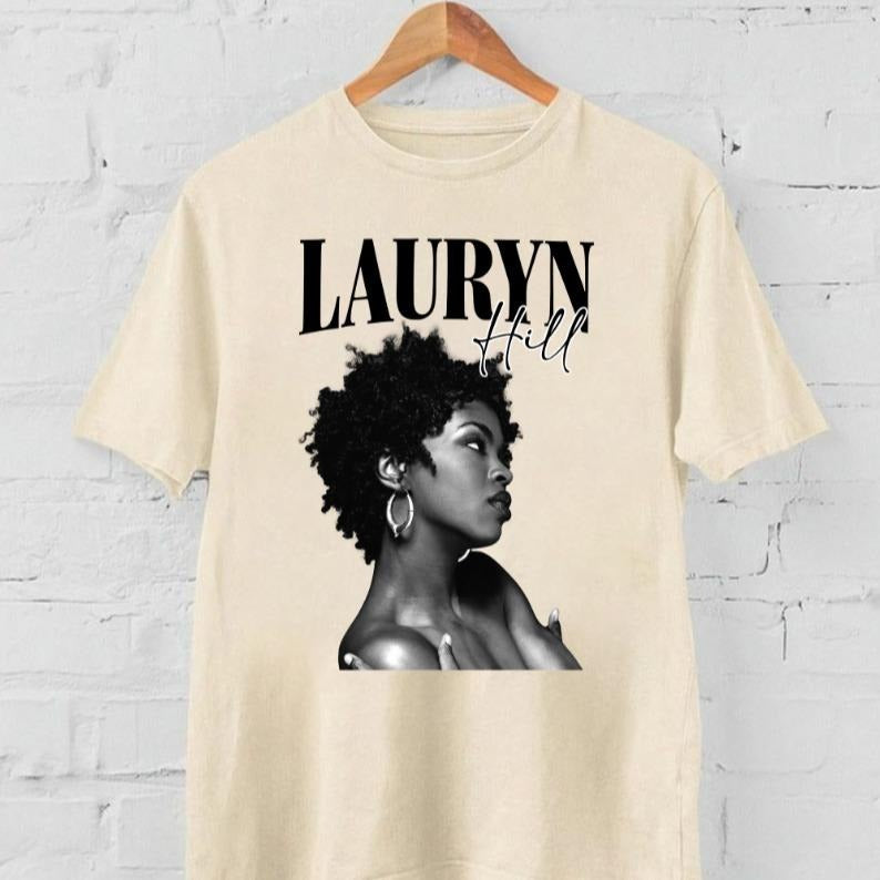 Lauryn 90s Graphic, Music Lauryn T-shirt, Singer music, Lauryn concert Shirt Top Streetwear Crewneck Classic Cotton Fabric Jersey