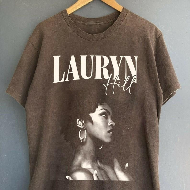 Lauryn 90s Graphic, Music Lauryn T-shirt, Singer music, Lauryn concert Shirt Top Streetwear Crewneck Classic Cotton Fabric Jersey