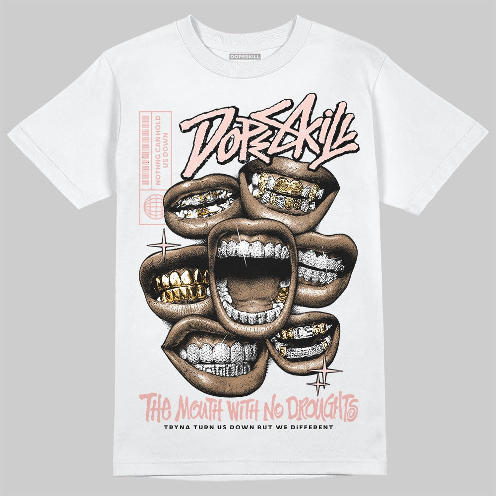 Leather Curb Glitter Pale Pink DopeSkill T-Shirt The Mouth With No Droughts Graphic