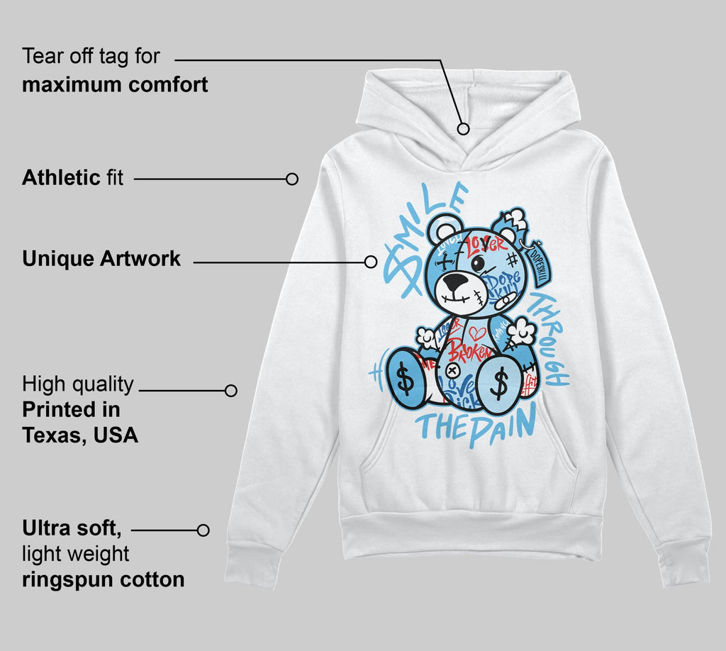 Legend Blue 11s DopeSkill Hoodie Sweatshirt Smile Through The Pain Graphic