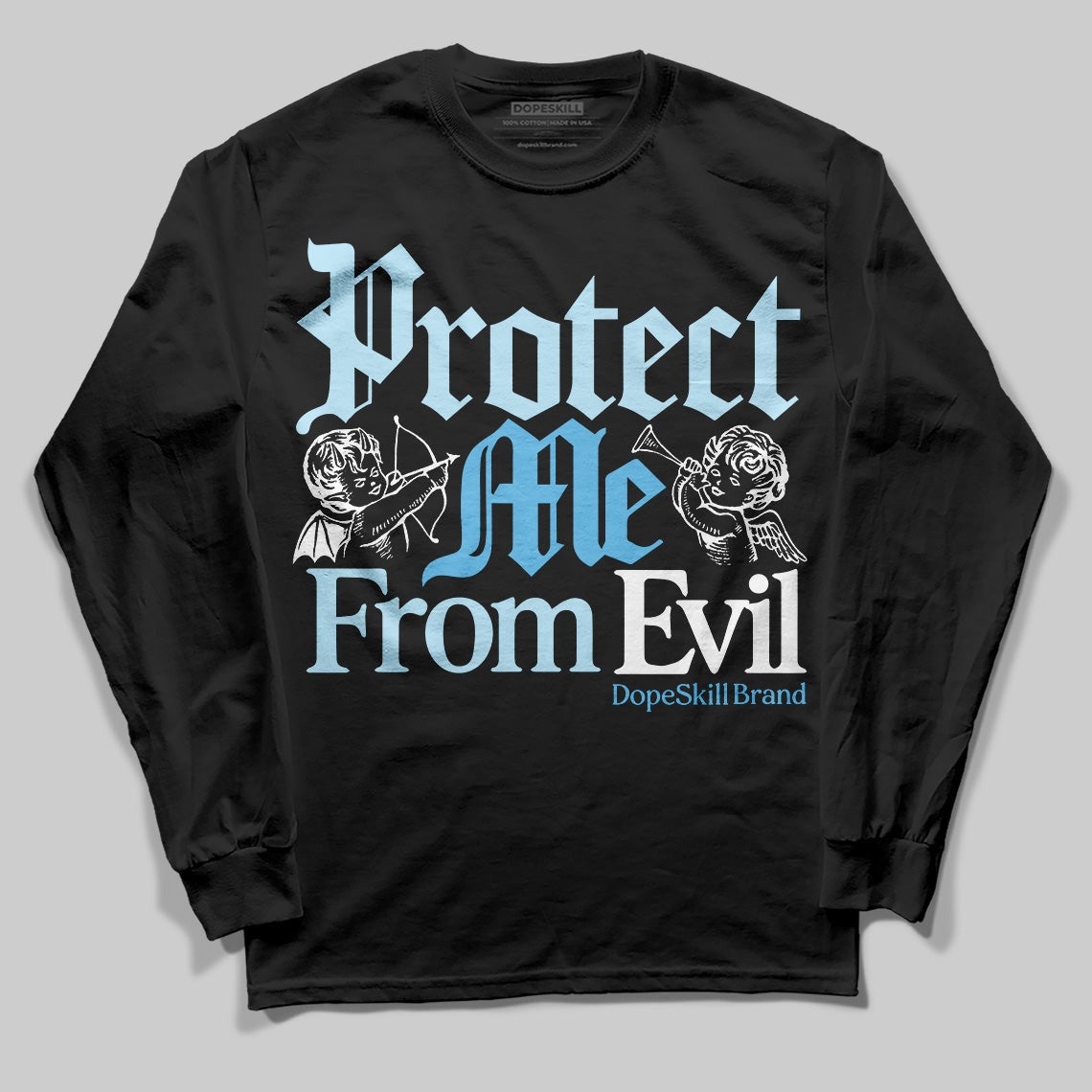 Legend Blue 11s DopeSkill Long Sleeve T-Shirt Protect Me From Evil Graphic