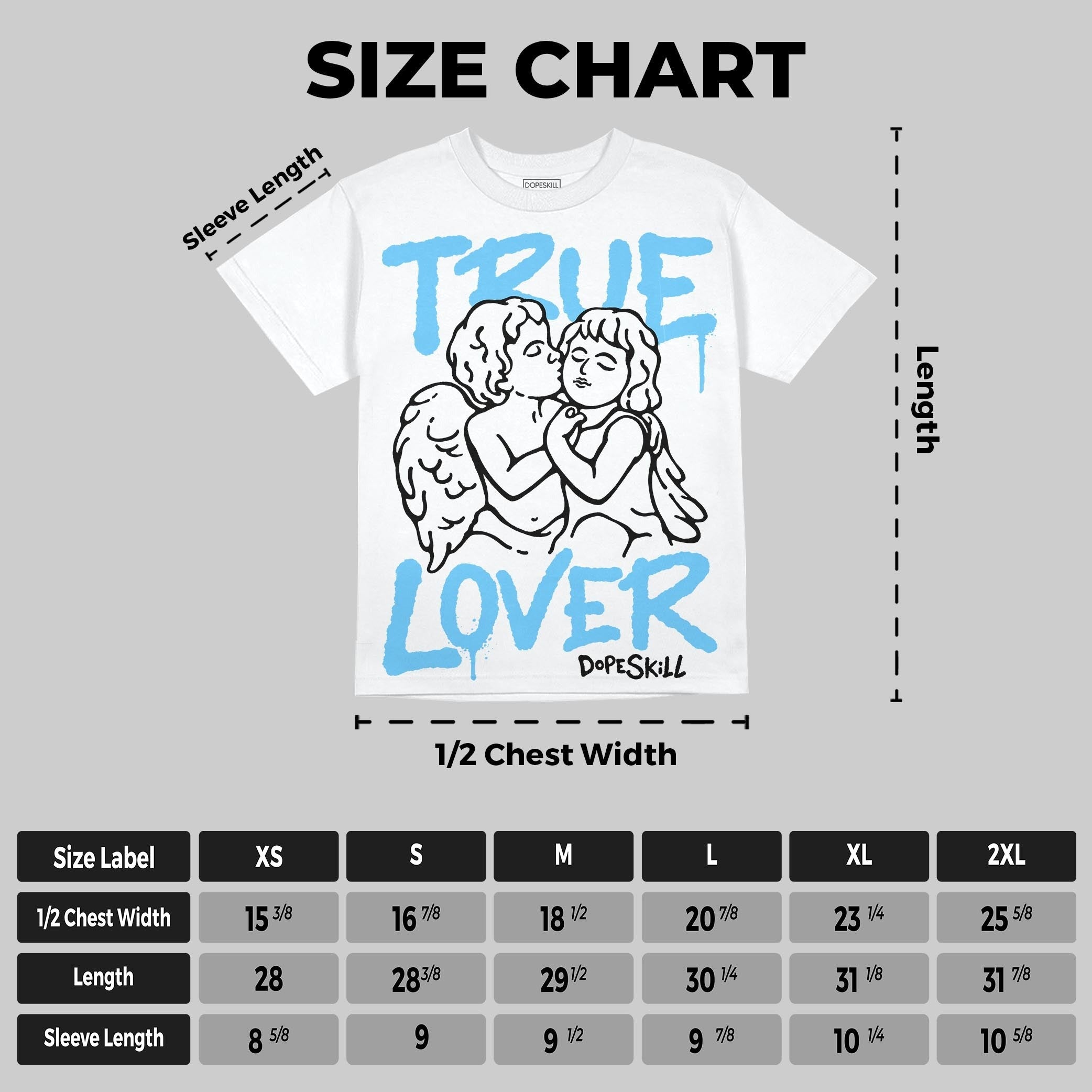 Legend Blue 11s DopeSkill Oversize Print T-Shirt True Lover Graphic