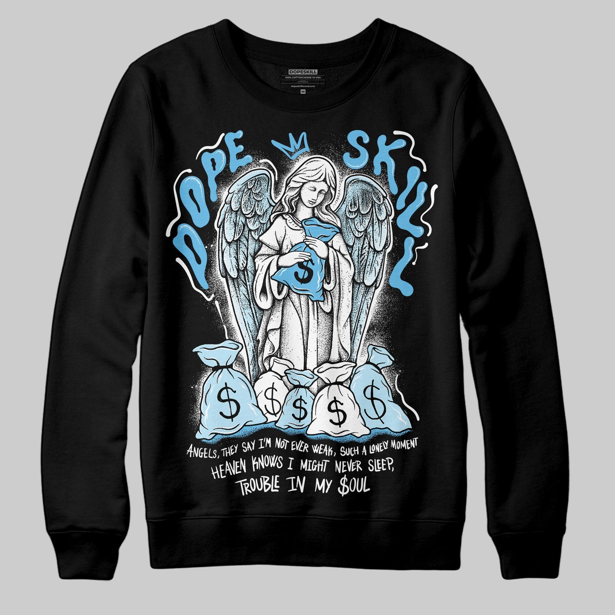 Legend Blue 11s DopeSkill Sweatshirt Angels Graphic