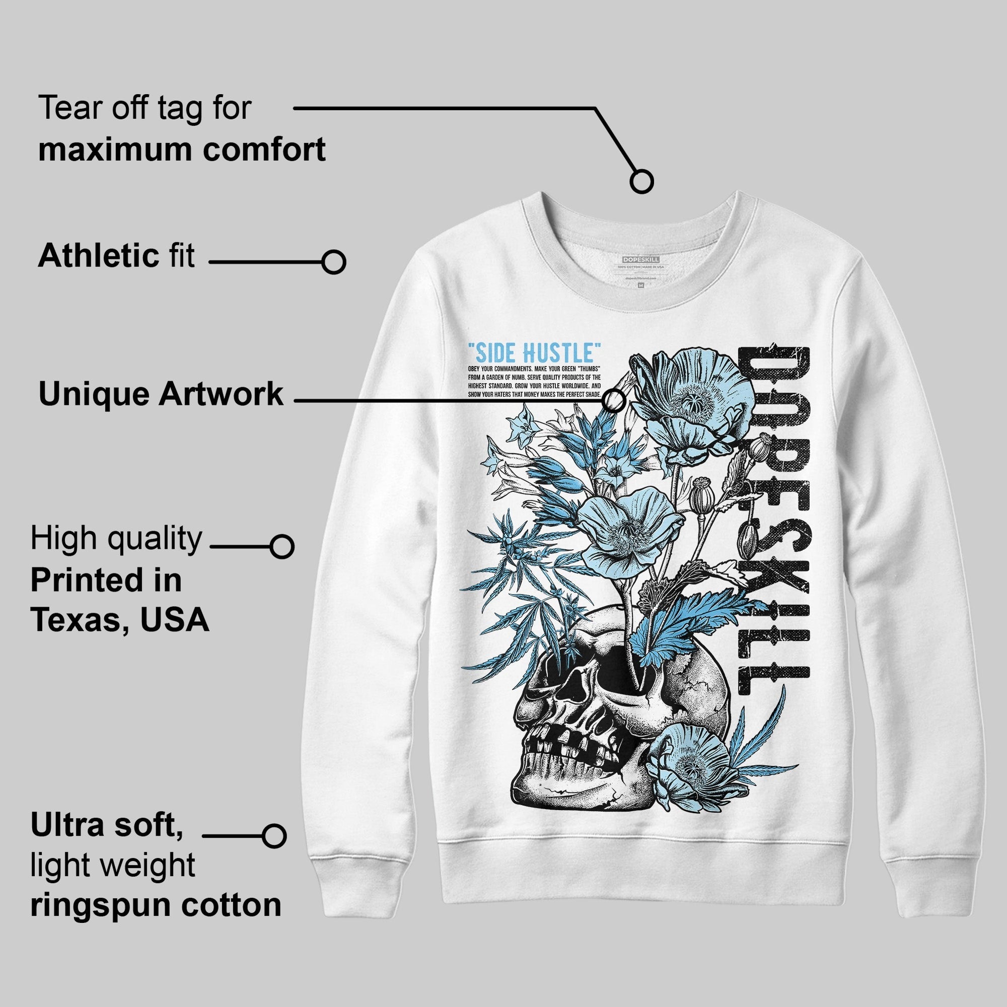 Legend Blue 11s DopeSkill Sweatshirt Side Hustle Graphic