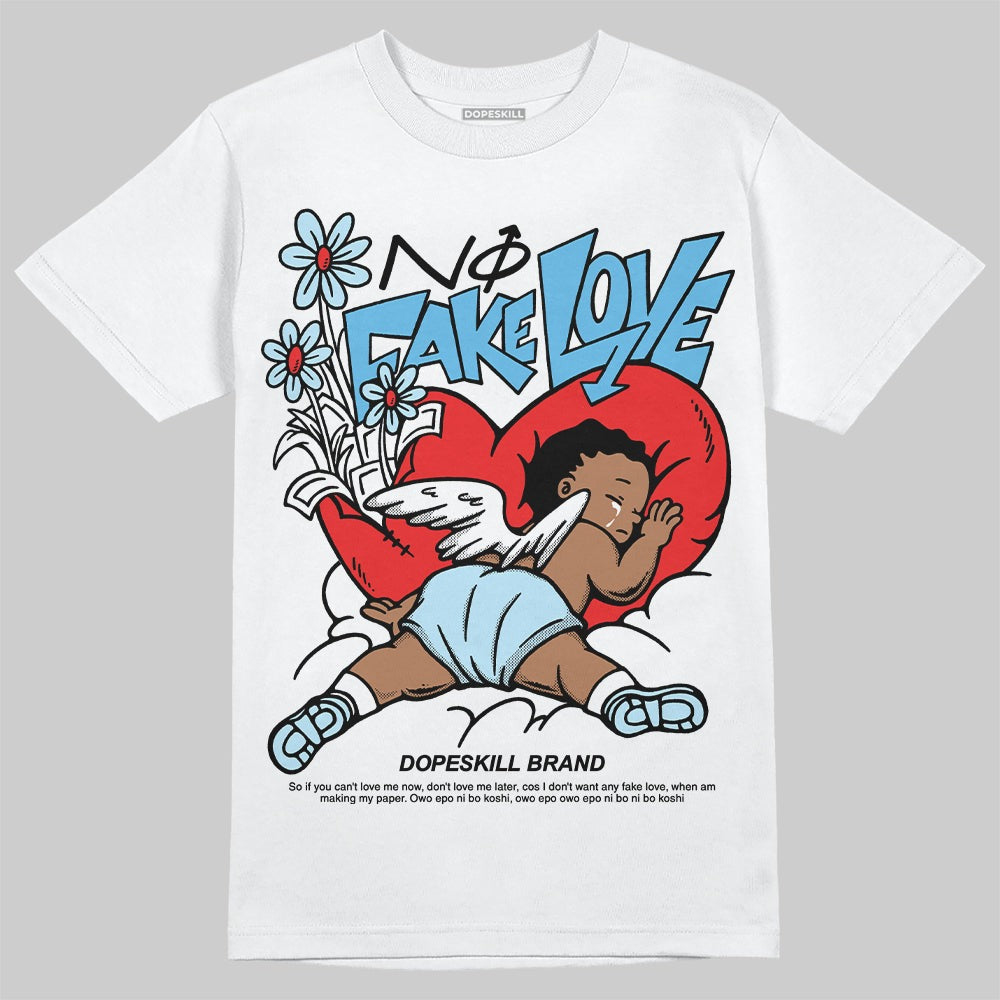 Legend Blue 11s DopeSkill T-Shirt No Fake Love Graphic