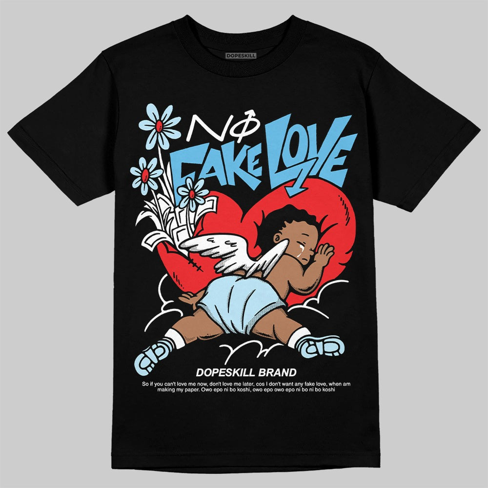 Legend Blue 11s DopeSkill T-Shirt No Fake Love Graphic