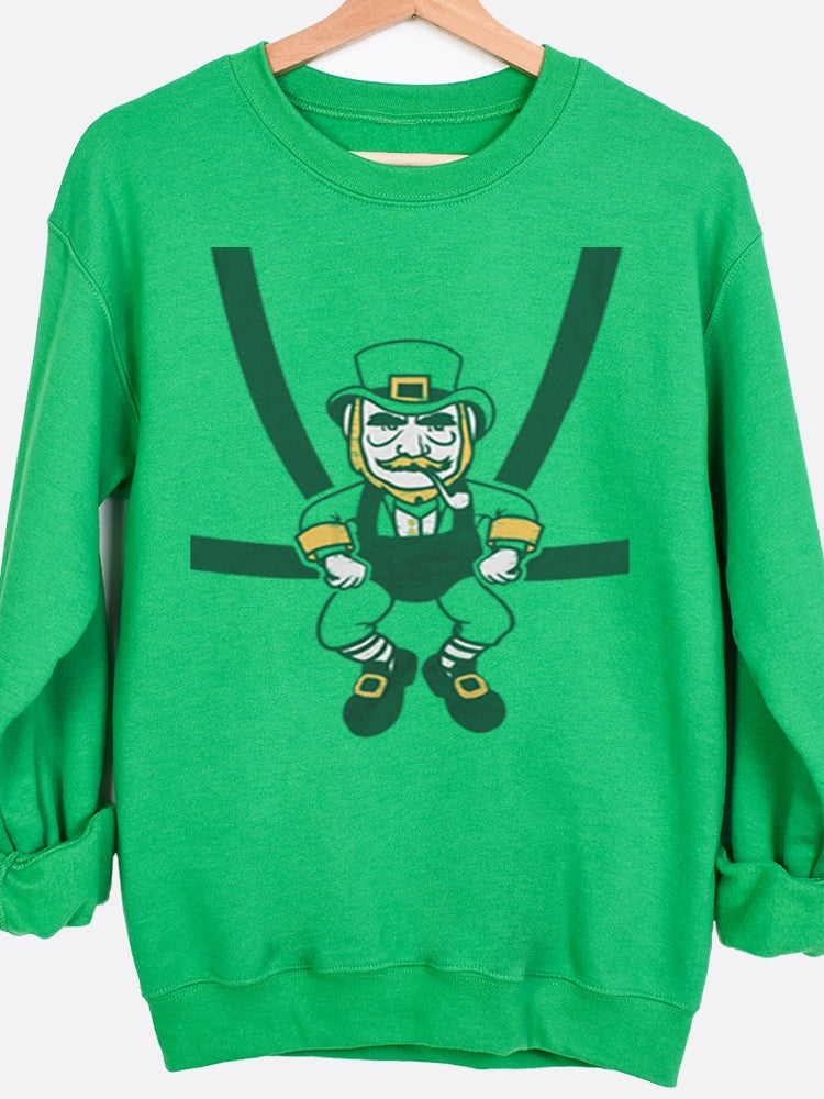Leprechaun In Harness Graphic Sweatshirt