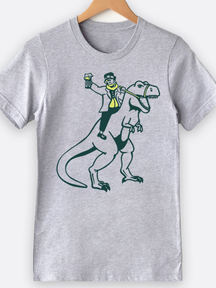 Leprechaun Riding Dinosaur Graphic Tee