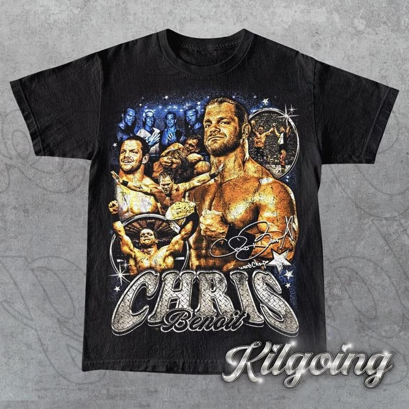 Limited Chris Benoit Vintage 90s T-Shirt, Gift for Woman and Man Unisex T-Shirt