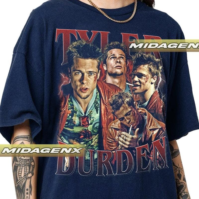 Limited Tyler Durden Fight Club Vintage T-Shirt, 90s Movie Shirt, Horror Movie Shirt, brad pitt fight club tee 4STL