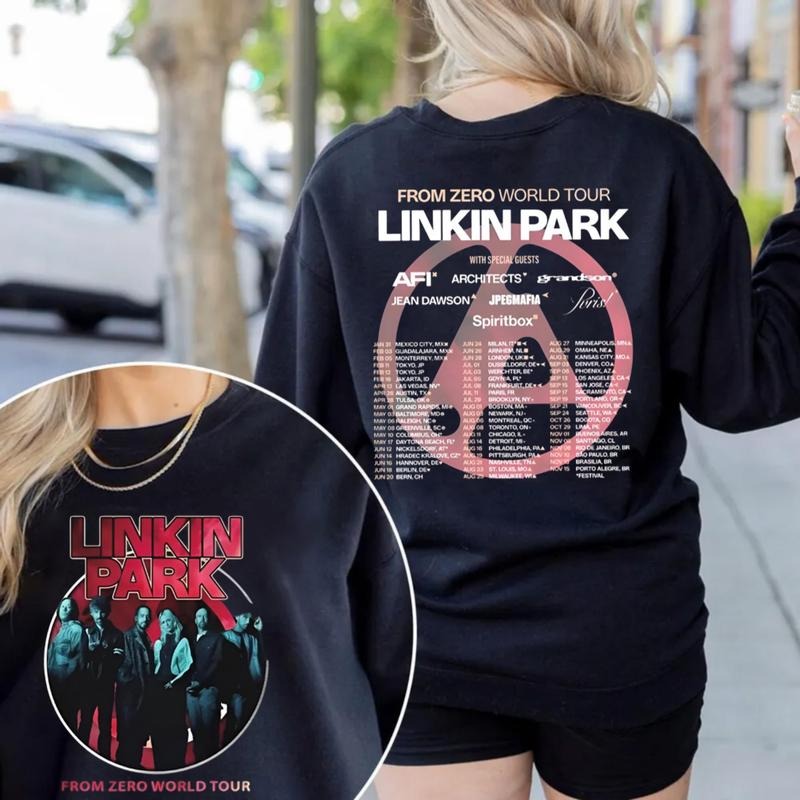 Linkinn World Tour Park 2 Sides Shirt, Rock Band Tee, Rock Concert Outfit, Unisex Sweater Pullover Tee