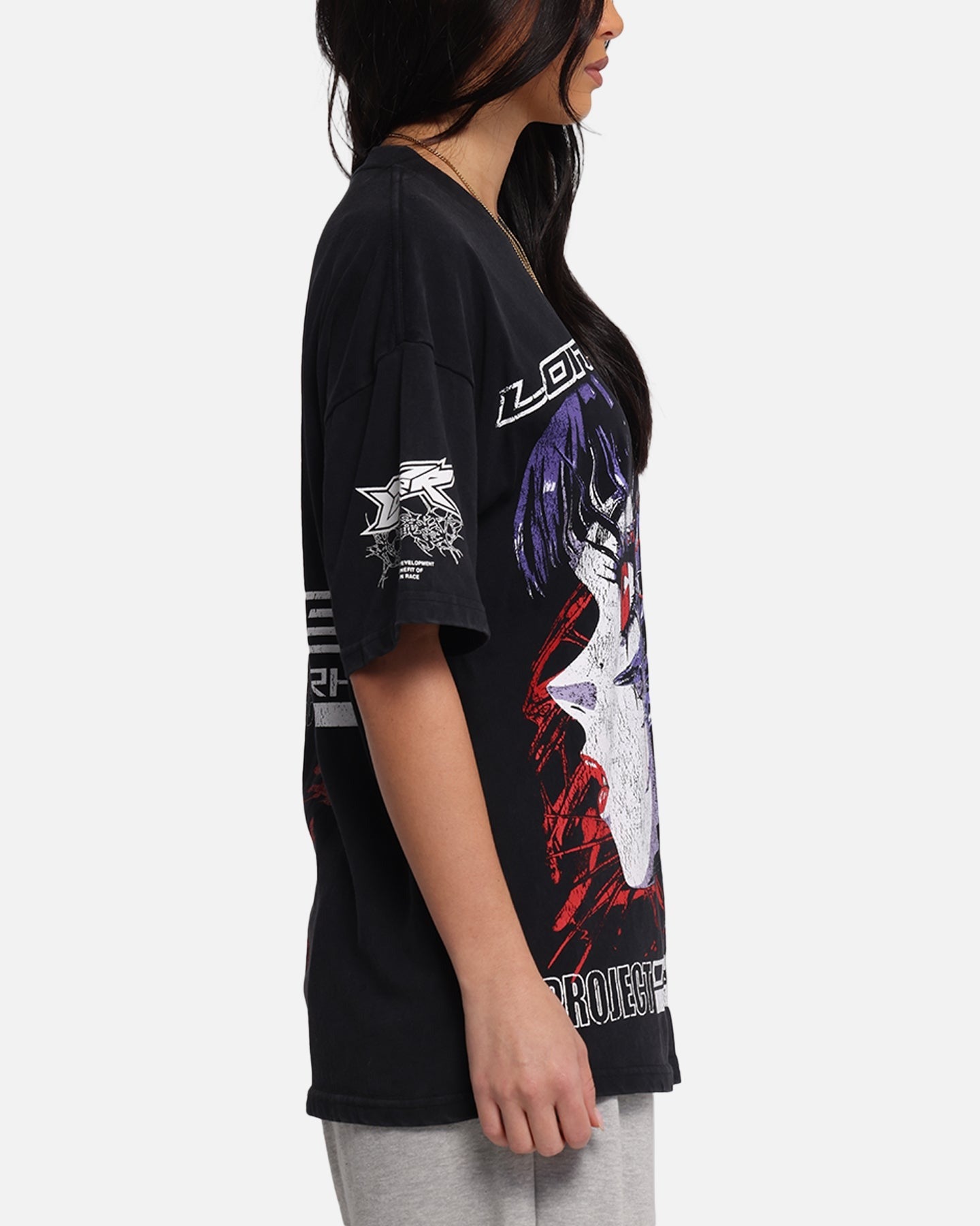 Loiter Cybernetics Vintage T-Shirt Black Acidwash Style001