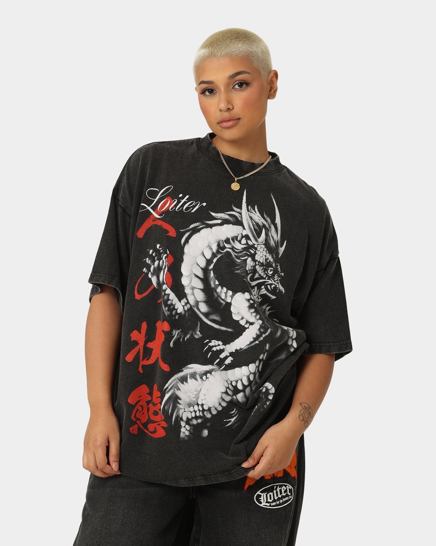 Loiter Dynasty T-Shirt Vintage Black Style001