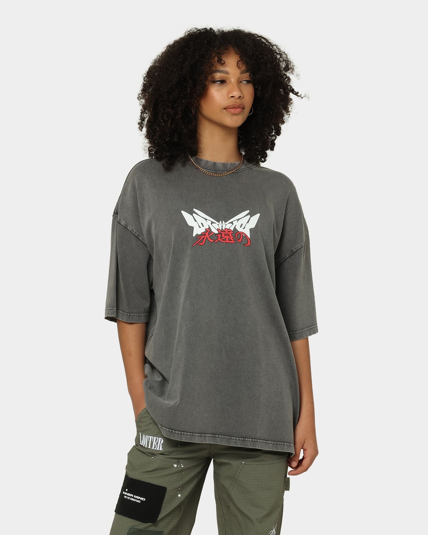 Loiter Eternal Vintage T-Shirt Charcoal Style001